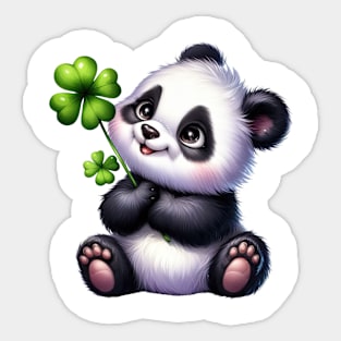 Clover Panda Bear St Patricks Day Sticker